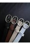 4-Piece Opportunity Product Set: Women's Silver Oval Buckle Pants Belt, Shirt Belt, Jacket Belt, Dress Belt - 5
