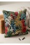 Exotic Leaf Pattern Decorative 2-Piece Throw Pillow Cover - Vibrant Colors, Sweat-Resistant Woven Fabric 45X45