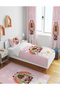 Capybara Papatya (Printed Curtain 70X260 Two Wings - Bedding Set - Choose Your Carpet Size) - 3