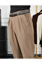 Italian Cut Pleated Trousers with Belt Detail - 5