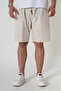 100% Cotton Natural Men's Shorts with Elastic Waistband - 3