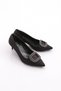 S7-5-22Y Women's Pointed Toe Knitted Buckle Heeled Shoes with Stone Edges - 2