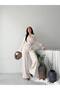 Thin Brooch Tie-Up Oversized Modal Jacket and Trousers Set - 4