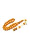 Hakkı Usta Signed Globe Ankle Length Orange Crimped Amber Prayer Beads 006 - 2