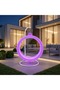 أرجوحة دائرية حديثة مع إضاءة RGB، مقاس 143 × 138 سم، مصنوعة من بلاستيك LLDPE (بدون حامل) - 2