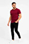 Men's Basic T-Shirt Crew Neck Short Sleeve Casual Summer Slim Fit T-Shirt - Burgundy - 3