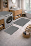 Non-Slip Base Digital Printed 3-Piece Bathroom Mat Set – Washing Machine, Toilet Seat, and Bathroom Rug - 2