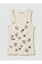 New Season Ecru U-Neck Beaded Embroidered Women's Undershirt from Güli̇s Gi̇yi̇m