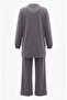 Oysho Fabric Stone Zippered Tunic Pants Double Set 0282-04 Gray - 6