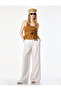 Linen Look Gipeli Layered Detailed Belted Crop Strapless Corset Bustier