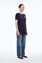 Comfortable Fit T-Shirt with Pocket Detail - Navy Blue - 2