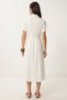 Summer Linen Kimono Dress with Gold Accessories Lgx0010 Ecru - 8