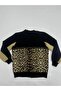 Plus Size Floral Motif Leopard Patterned Plush Detailed Zippered Women's Coat with Pockets - 7