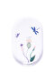 Belina Oval Serving Tray with Floral Dragonfly Pattern