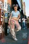 Unisex Gravat Printed Baggy Tie-Dye Patterned Antique Gray Denim Trousers Balloon Model Jeans - 4