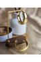 Oval Shape Textured Gold Color Ring Steel Women's Earrings - 4