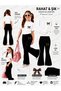 Summer Black Spanish Flared Pants and T-Shirt, Children's Girl's Set with Small Leopard Pattern Print Design - 2