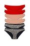 Glb-Stl41414 6 Pieces Lycra Women's Slip Panties Leopard Red Skin