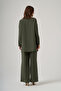 Nuss Front Snap Detail Trouser Suit 1052 Green - 5