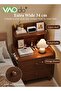 Nightstand with 2 Drawers, Modern Bedside Table with Open Wood Shelf, Minimalist Side Table, End Tab - 2