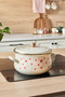 Heart Detailed Pink Love Enamel Pot 22 cm - 4.80 Liters - 2