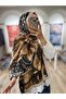 Serenza Pattern Soft Shawl - Black-Beige - 4