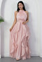 Halter Neck Ruffled Satin Dress Eli̇6073 - 6