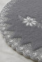 Gray 2-Piece French Lace Luxury Bath Mat Non-Slip Dowry Oval Bath Mat Set Lauris - 7