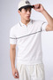 Men's Striped Detailed Knitwear White Polo Neck T-Shirt - 4