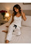 Women's Lingerie Strap Ruffle Pajama Set - 3