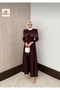New Season!! Stone Embellished Cape Detailed Hijab Evening Dress - 2
