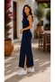 Women's Crew Neck Maxi Dress with Slit Detail - 4