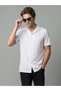Men White Cuban Collar Short Sleeve Shirt - 3