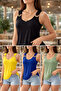 Women's Ring Detailed V-Neck Viscose Blouse - 3