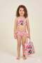 Girl's Polka Dot Pink Bikini Set with Bag