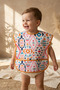 Tribal Joy Waterproof Stain-Resistant Geometric Patterned Baby Food Bib with Pockets - Blw Compatible Wide Cut - 2