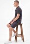 Troy Polo Collar Half Zipper Summer Men's Shorts Set - 3