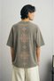 Unisex Green Oversize 100% Cotton Back and Front Brown Printed Crew Neck Street Style T-Shirt Weave