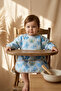 Aura Butterfly Blue Butterfly Patterned Liquid-Proof Long Sleeve Baby Food and Activity Bib - Stain Tu