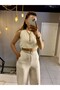 White Color 100% Cotton Pocketed Wide-Leg Linen Pants - 2