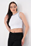Women's Ribbed Detailed Knitted Crop Top Blouse - 4