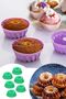 6 Pieces Mini Silicone Cake Pastry Mold Muffin Cupcake Colored Molds - 2