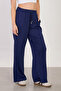 Women's Modal Sweatpants with Elastic Waist - Navy Blue - 4