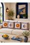 Set of 4 Mediterranean Patterned Throw Pillow Covers with Sun Motifs - 2