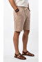 Men's Beige Linen Muslin Shorts Lightweight Casual Thin Fabric with Back Pockets - 6