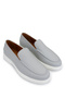 Men's Genuine Leather Gray Nubuck Loafer Shoes - 2