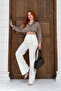 Women's White High Waist Palazzo Pants Nj167 - 5