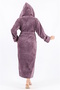 Hooded Collar Square Jacquard Bamboo Cotton Soft Absorbent Luxury Bathrobe - 5