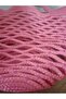 Bohemian Pink Straw Mesh Beach Bag - Large Capacity Summer Women's Shoulder Bag - 3