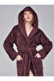 Women's Hooded Collar Pyramid Bamboo Cotton Soft Absorbent Luxury Bathrobe - 2